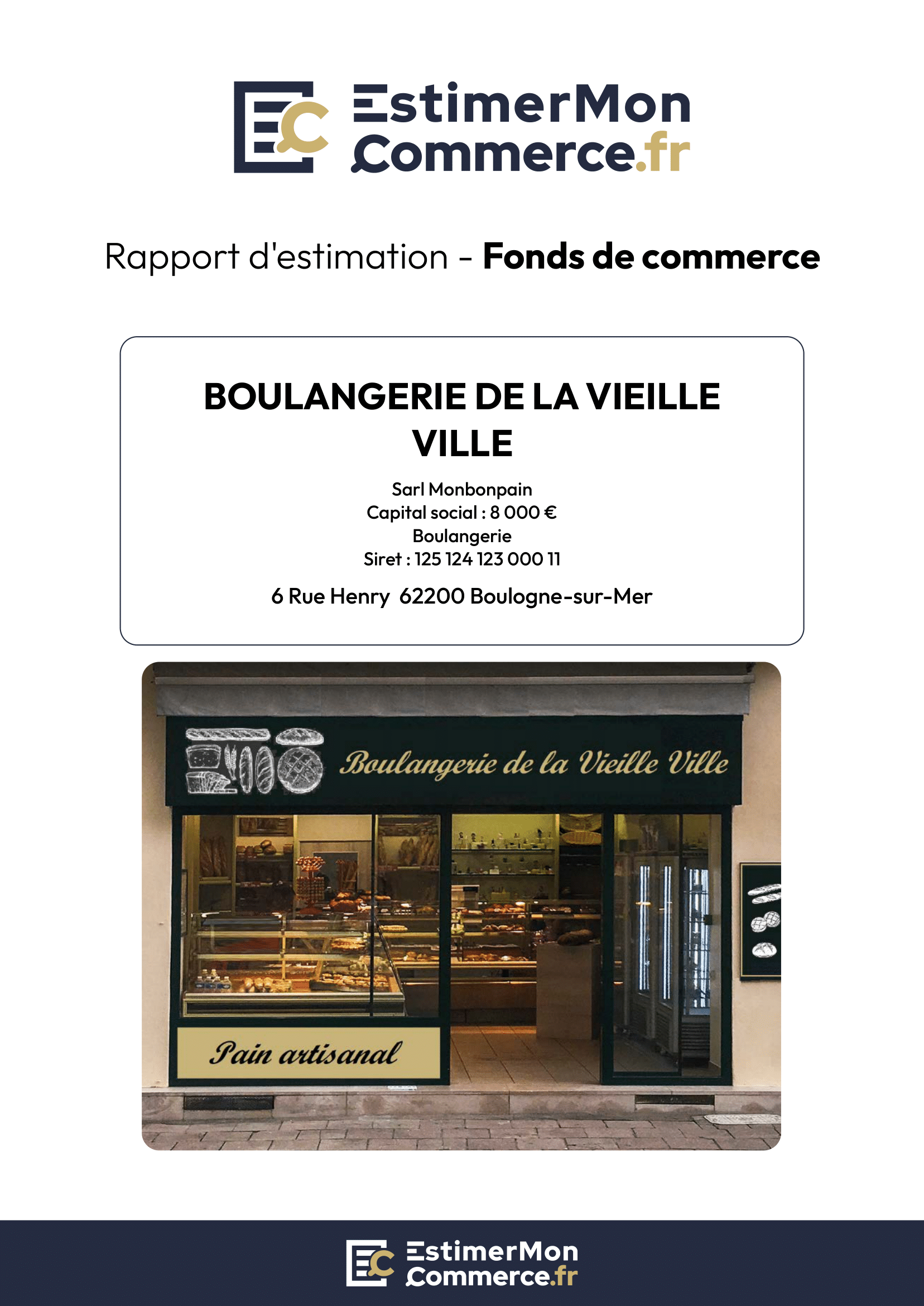 Exemple rapport Fonds de commerce